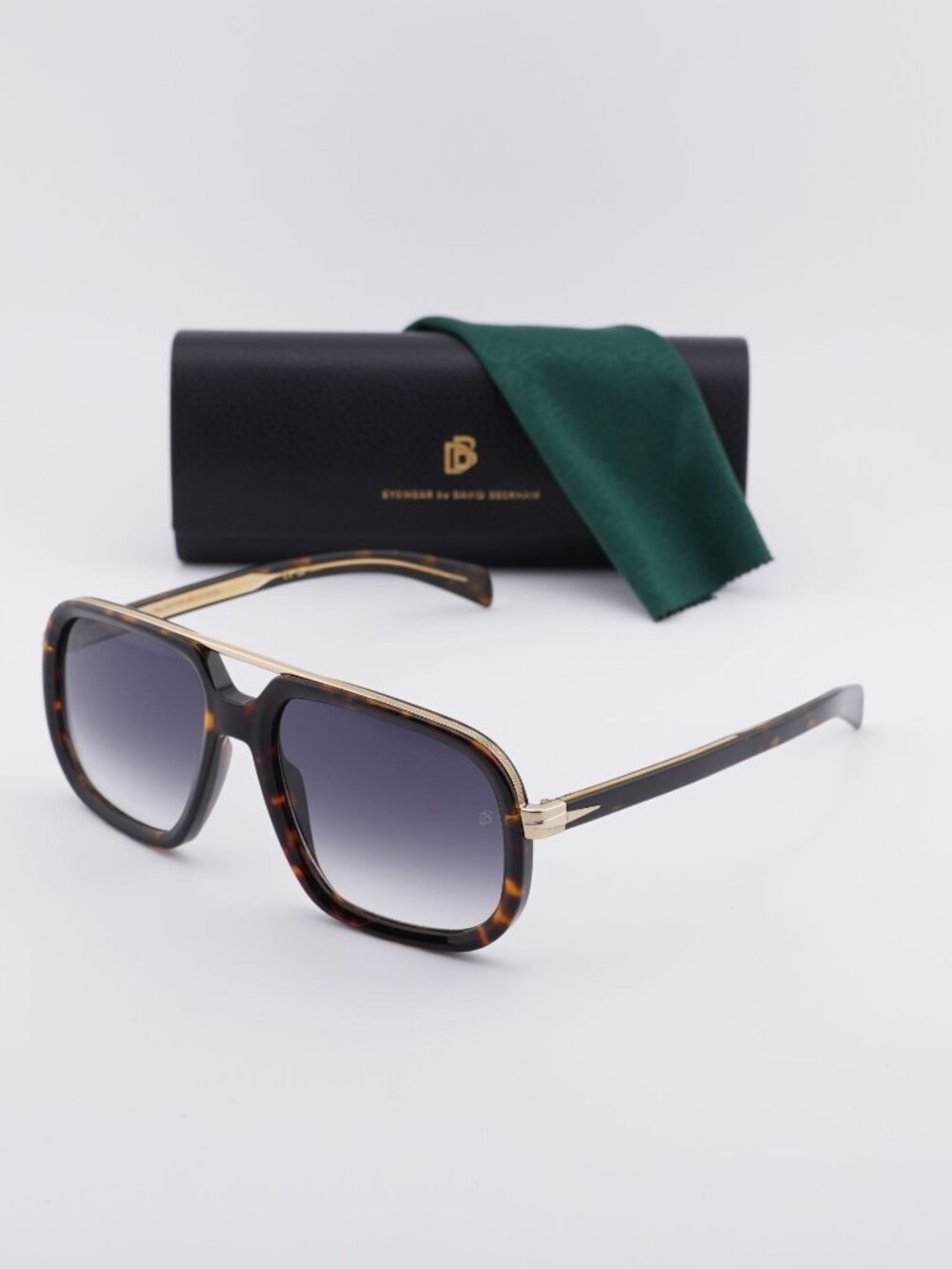 David Beckham DB 7101/S 02IK 9O Aviator Sunglasses - Havana / Grey